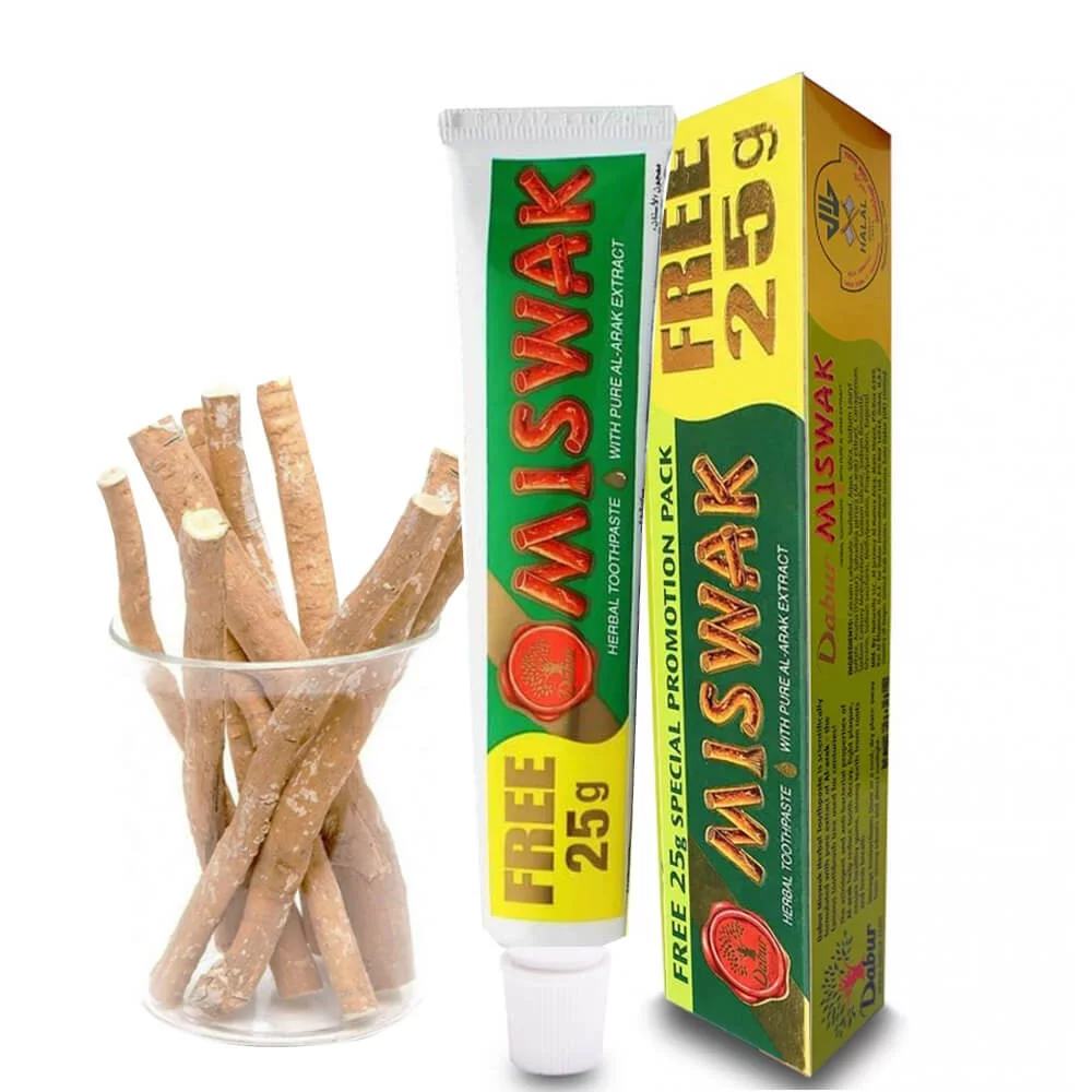 Dentifrice Dabur Miswak Herbal 50g + 25g GRATUIT