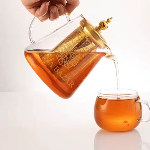 Infuseur amovible en maille fine pour des infusions sans résidus, adapté au thé en vrac et aux fleurs de thé.