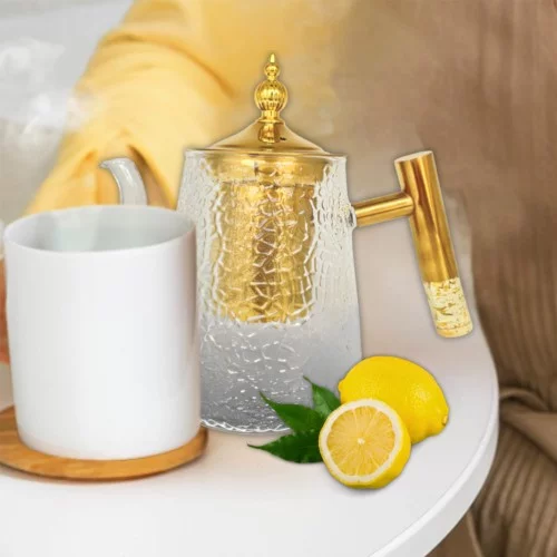 Théière en Verre Transparent avec Infuseur Qamar CHEFELEMENTS